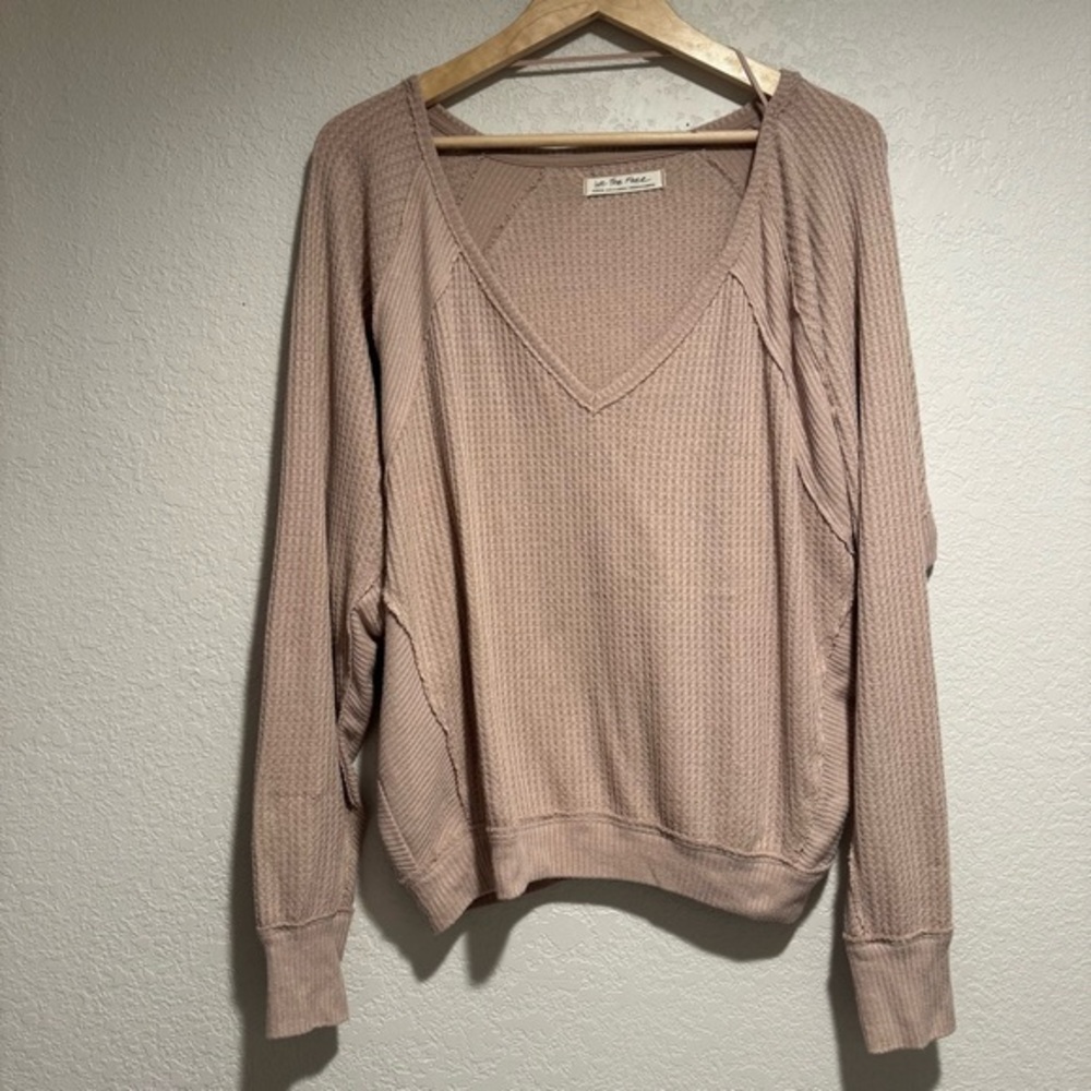 We The Free Santa Clara Thermal Knit Top in Taupe